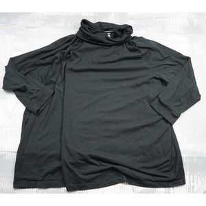 Woman Within Shirt womens 6X black turtleneck long sleeve relaxed fit stretch